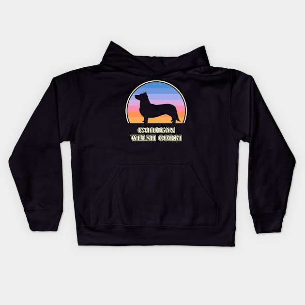 Cardigan Welsh Corgi Vintage Sunset Dog Kids Hoodie by millersye